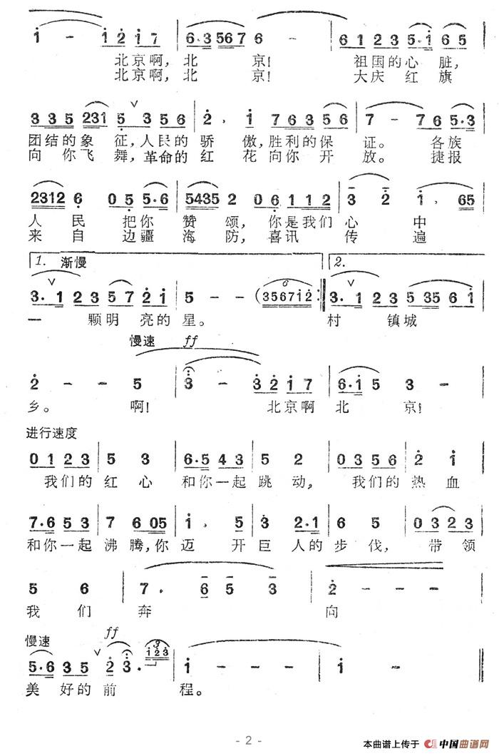 文本歌词北京颂歌词:洪源     曲:田光,傅晶    演唱:李光羲灿烂的