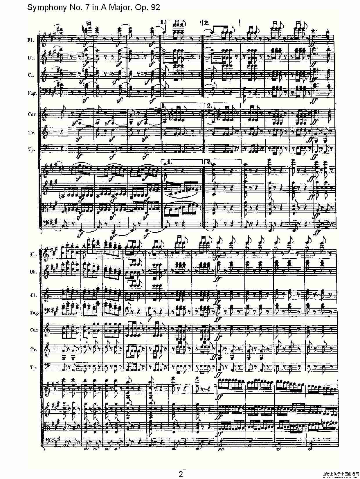 A大调第七交响曲Op.92第四乐章