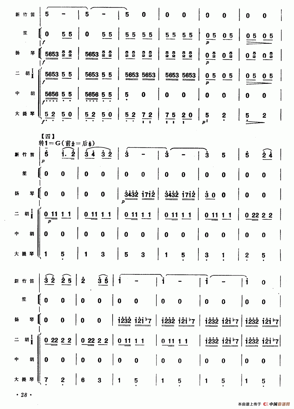 竹笛演奏西海情歌曲谱_西海情歌曲谱(3)