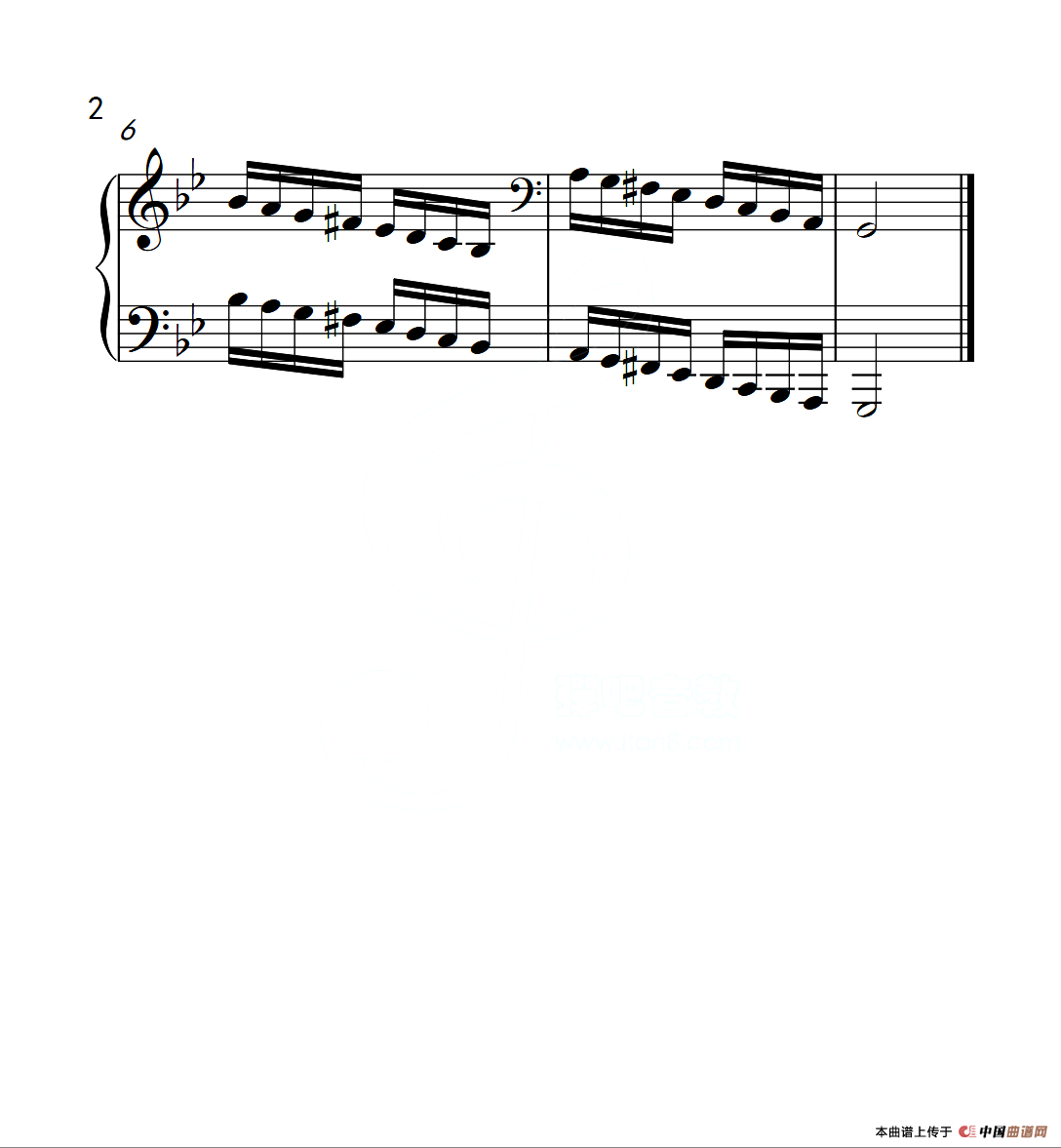 第六级 g小调音阶(中国音乐学院钢琴考级作品1~6级)