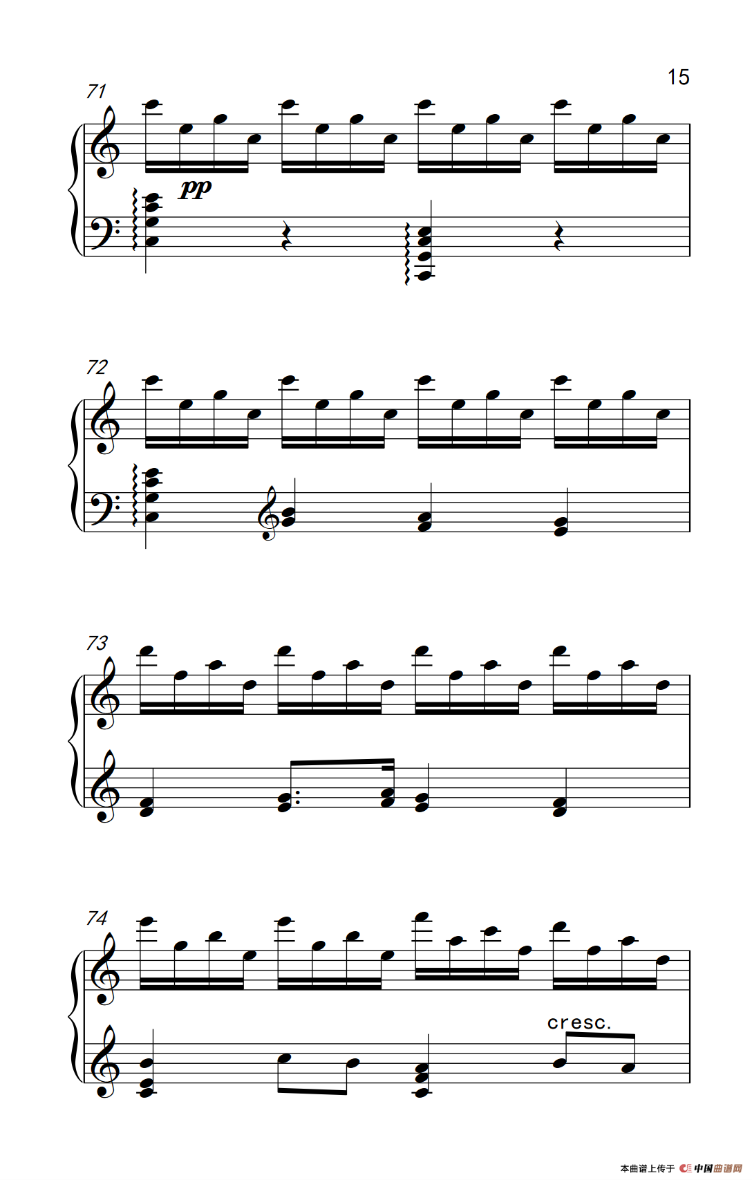 钢琴五级前奏曲曲谱_c大调前奏曲钢琴曲谱(4)