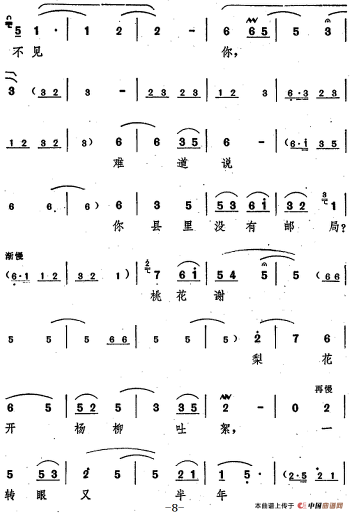 亲家母朝阳沟曲谱_朝阳沟亲家母古筝简谱(4)