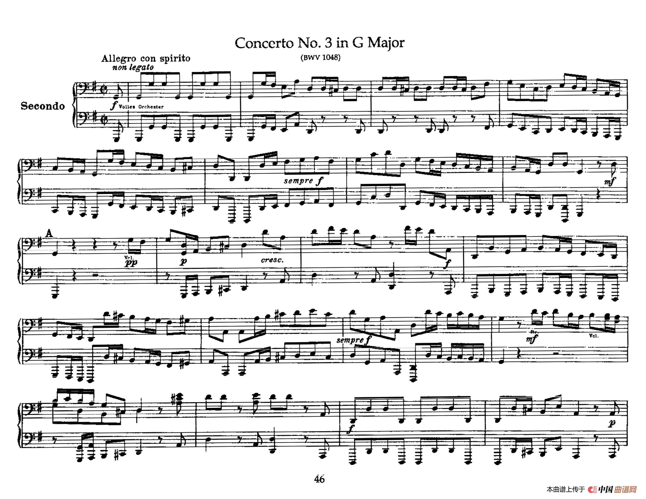 Brandenburg Concerto No.3 in G Major BWV.1048（G大调第三勃兰登堡协奏曲·四手联弹版）(1)_原文件名：001.jpg