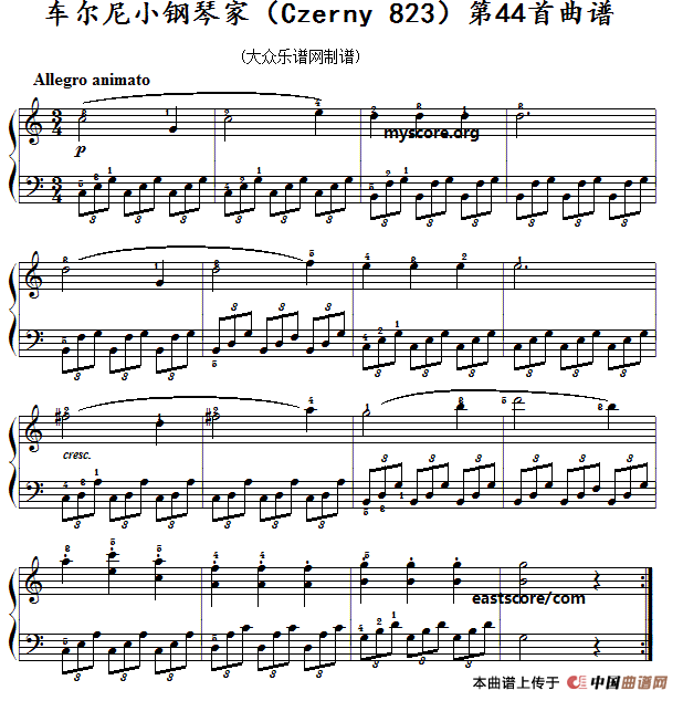 拜厄44简谱_拜厄练习曲简谱(2)