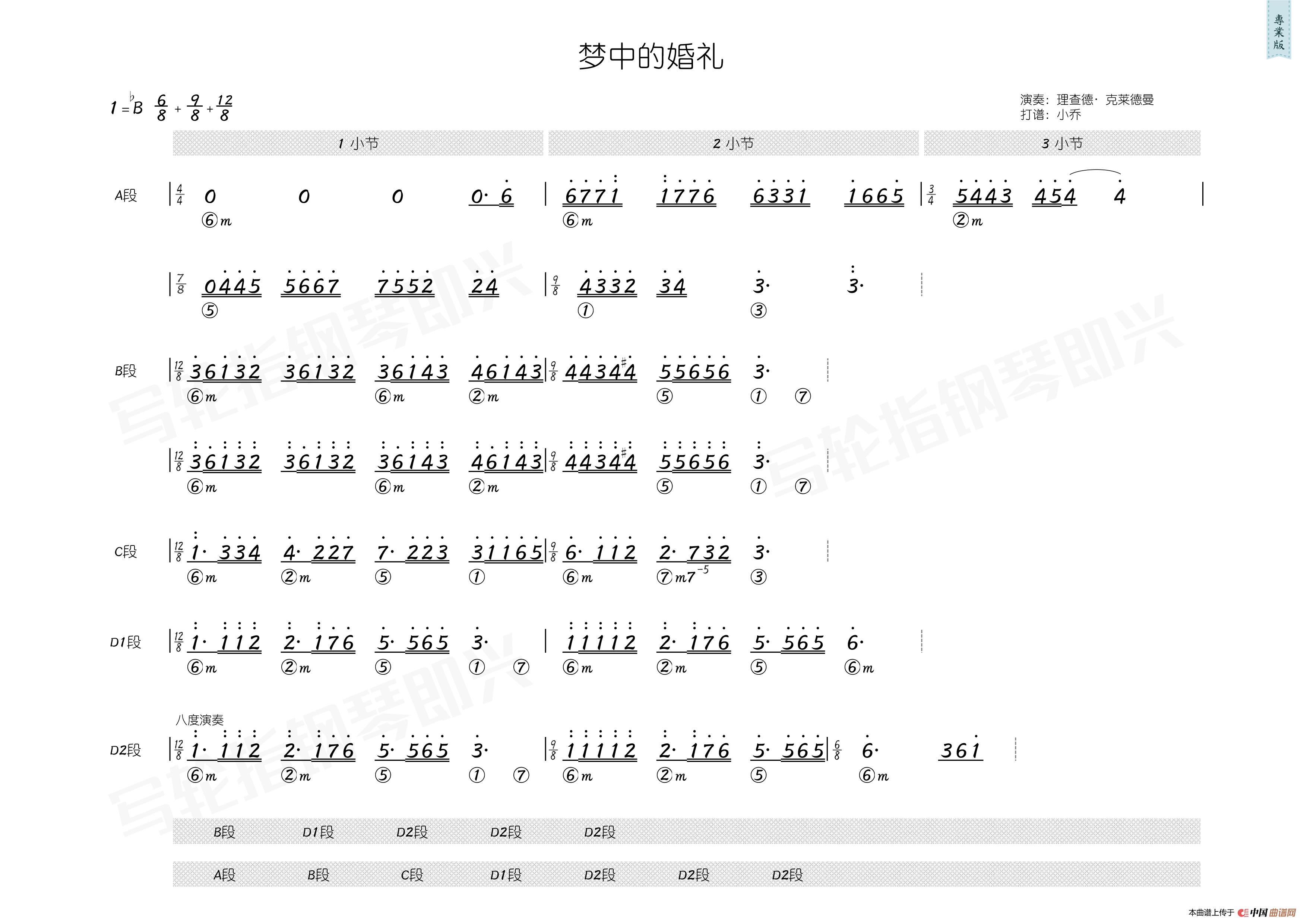 梦中的婚礼(简谱 和弦)