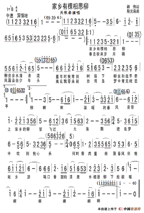 曲谱家乡有棵相思树_家乡画(2)