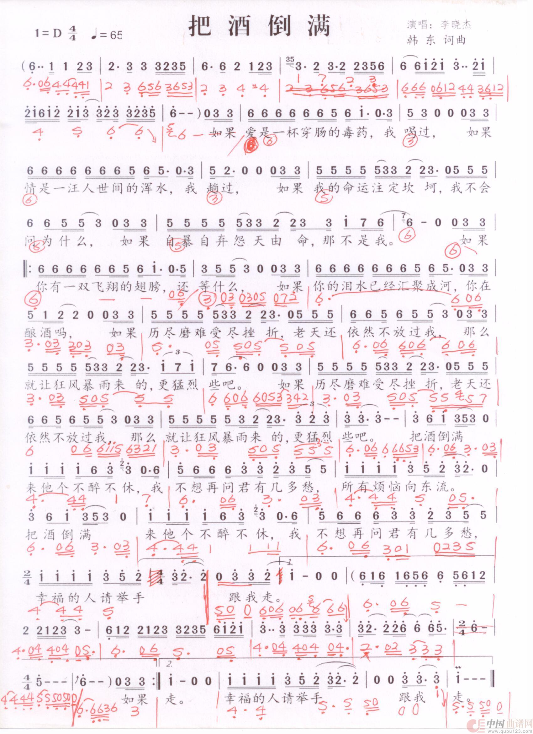 贝斯谱 流行曲B(1)_原文件名:把酒倒满 001.jpg