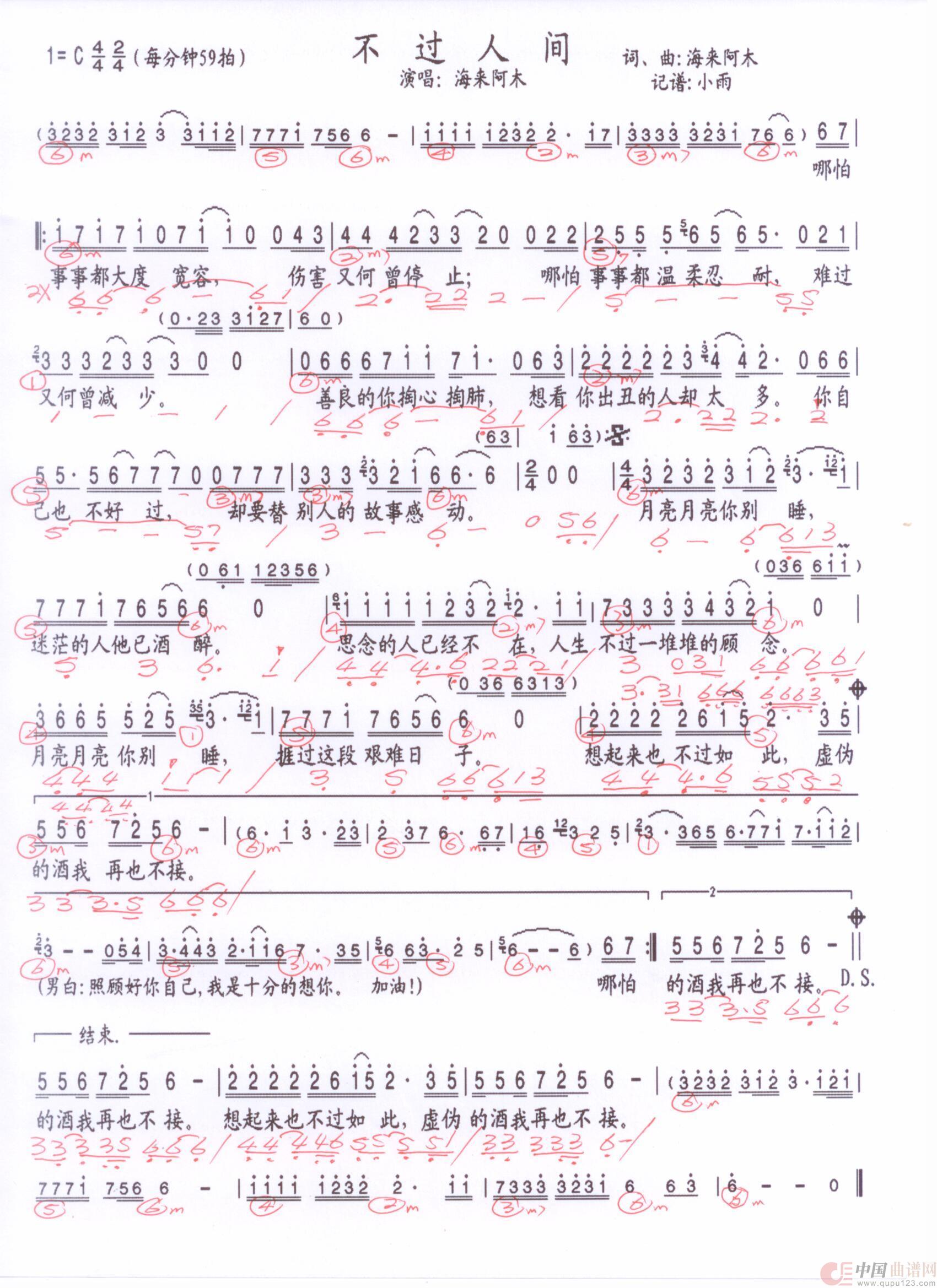 贝斯谱 流行曲B(1)_原文件名:不过人间1 001.jpg