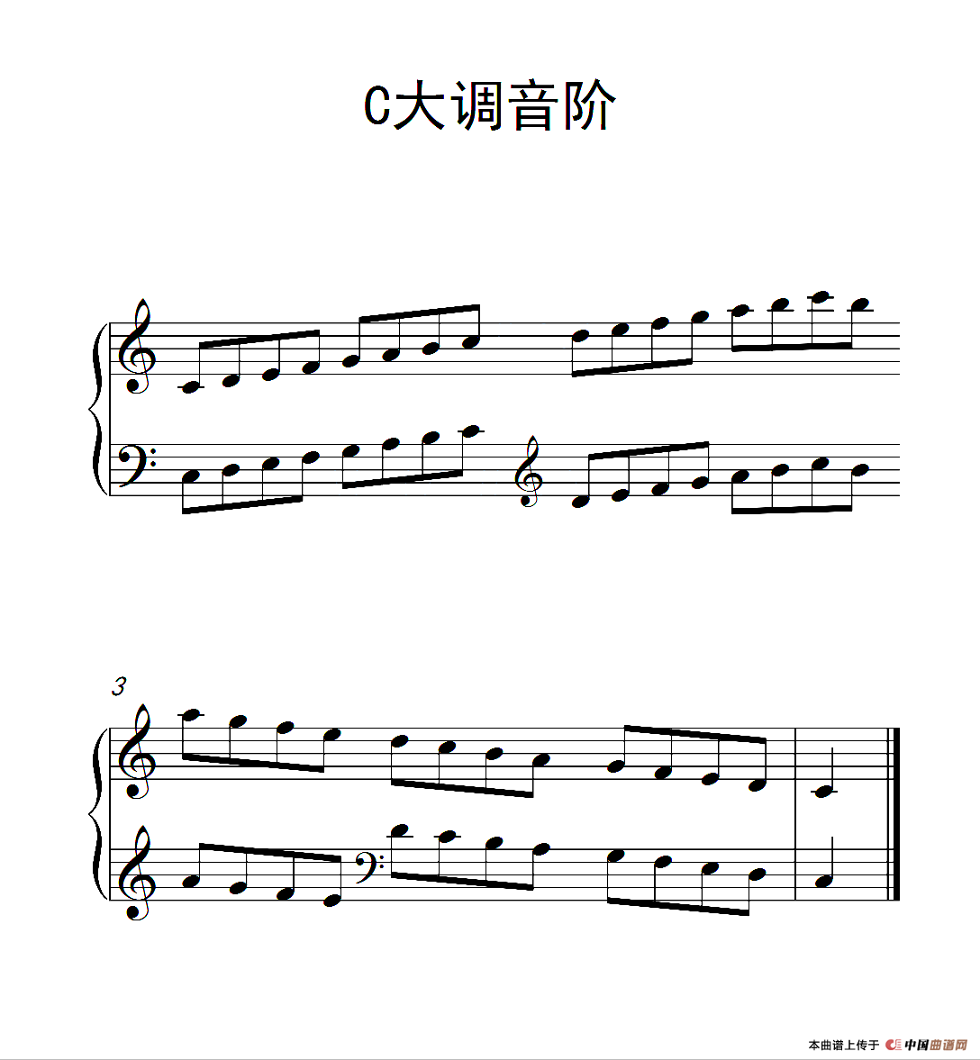 第一级c大调音阶中国音乐学院钢琴考级作品16级
