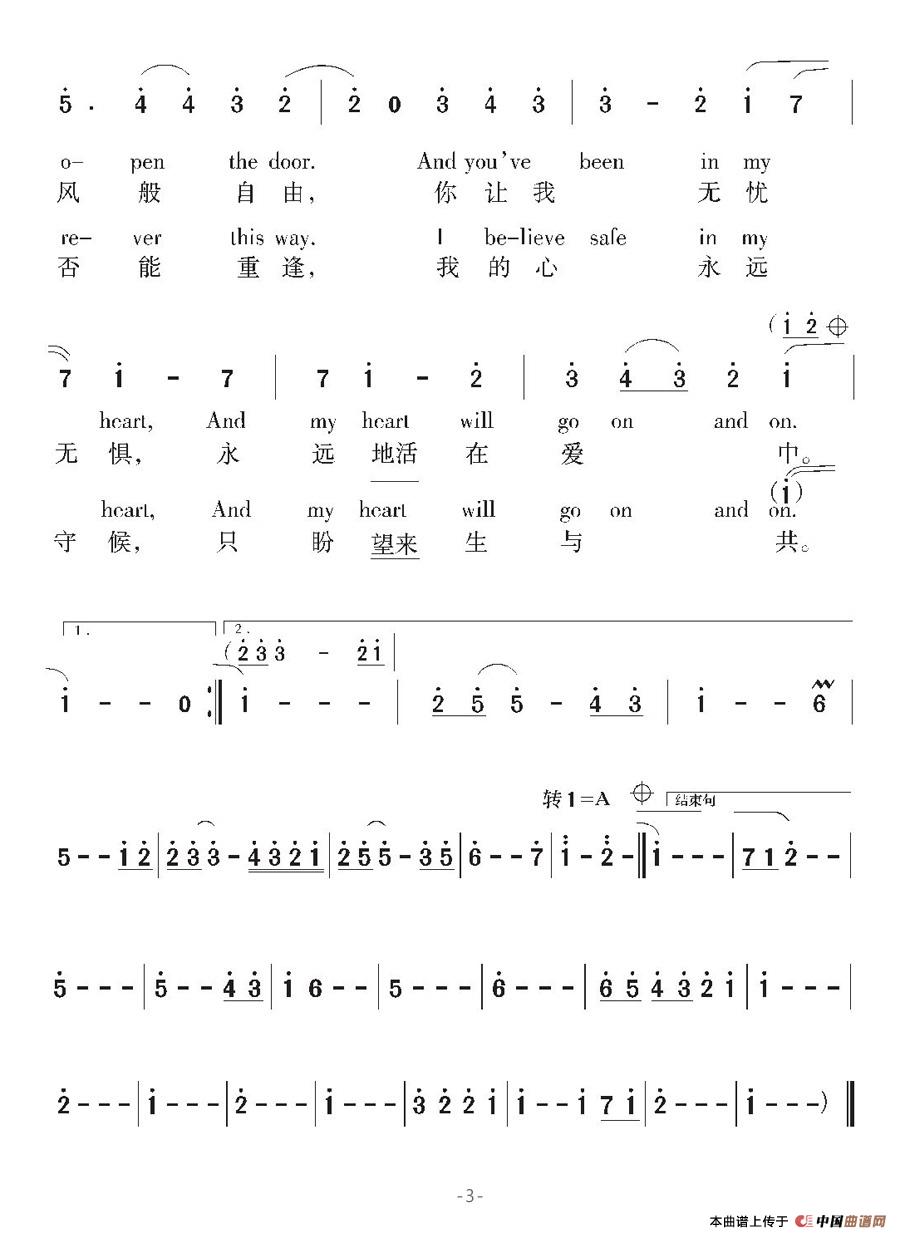 转编:美国电影《泰坦尼克号》主题歌——席琳·迪翁《我心永恒》(2)