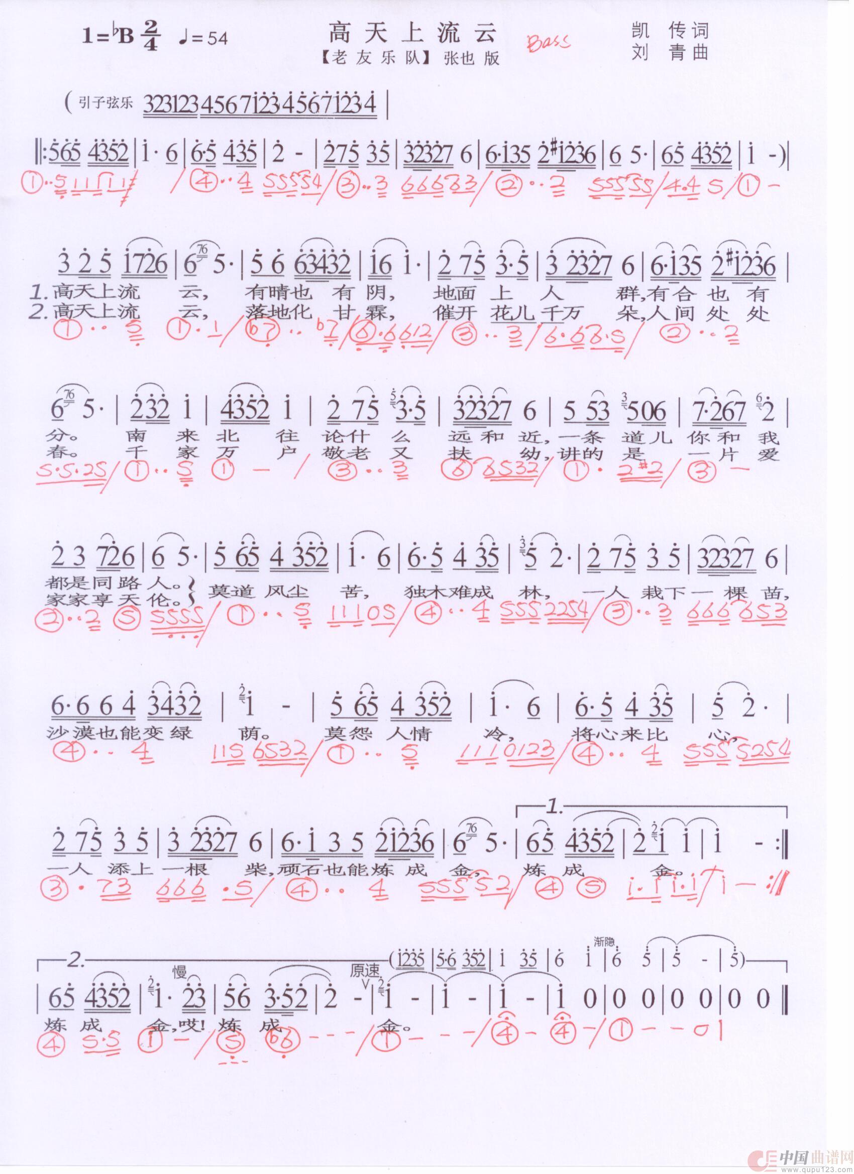 贝斯谱G(1)_原文件名:高天上流云 张也版 001.jpg