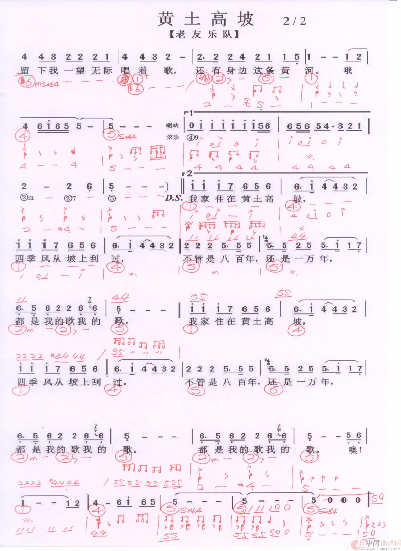 贝斯谱H(1)_原文件名:黄土高坡 总谱2 001.jpg