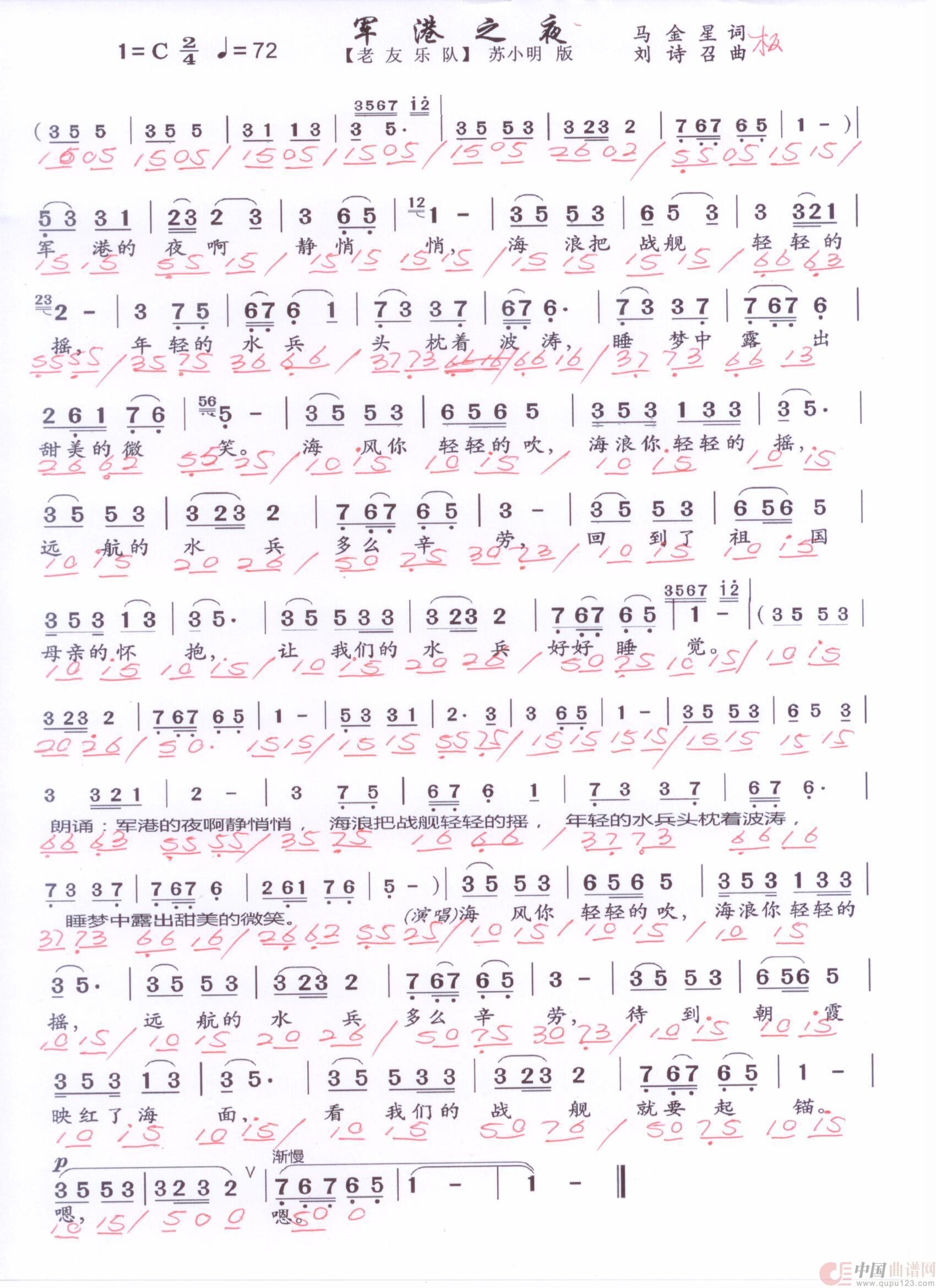 贝斯谱J(1)_原文件名:军港之夜 苏小明 001.jpg