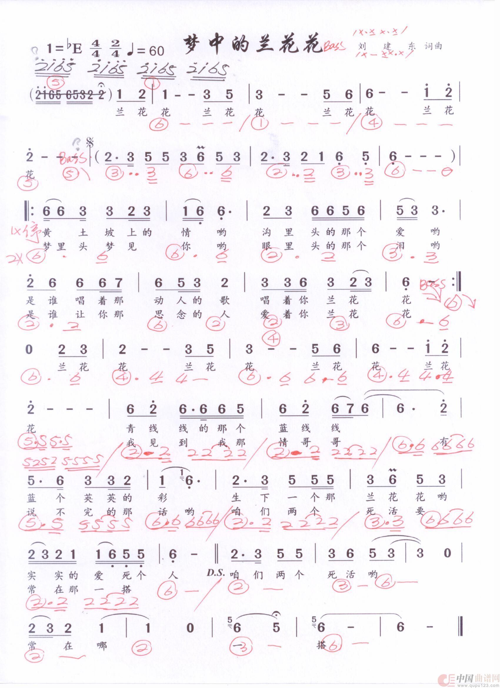 贝斯谱M(1)_原文件名:梦中的兰花花 刘建东版 001.jpg