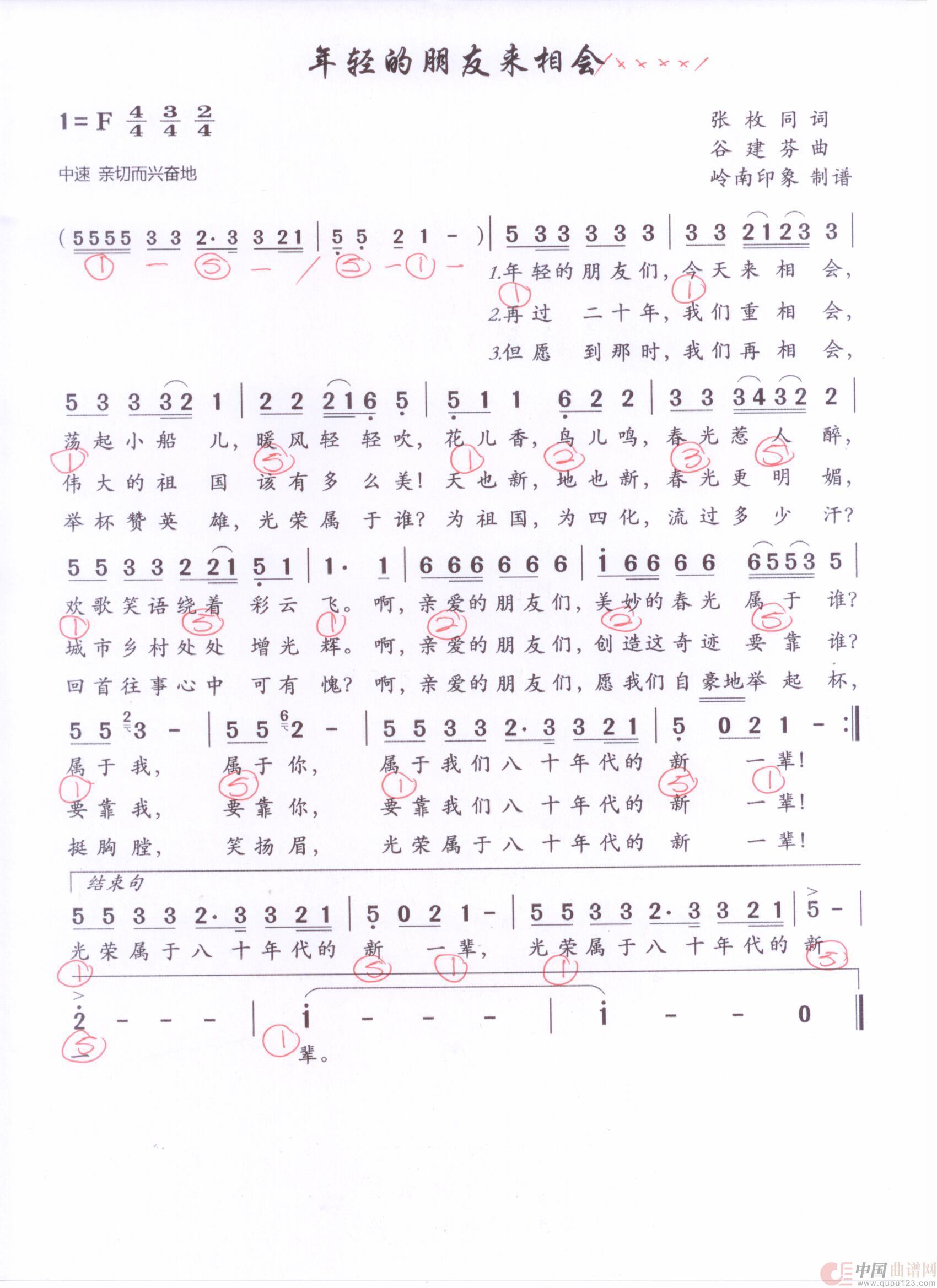 贝斯谱N(1)_原文件名:年轻的朋友来相会 001.jpg
