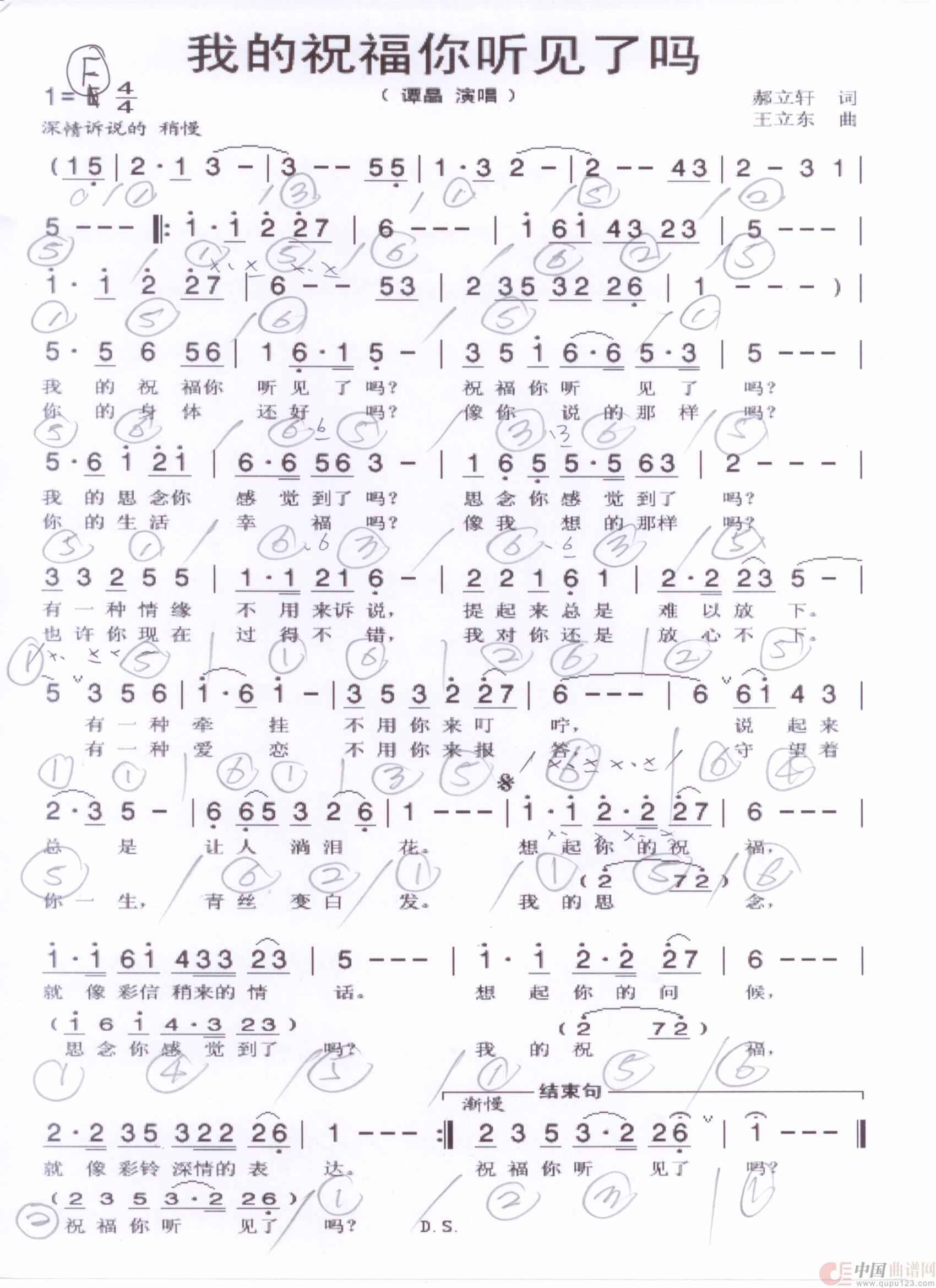 贝斯谱W(1)_原文件名:我的祝福你听见了吗 谭晶版 001.jpg