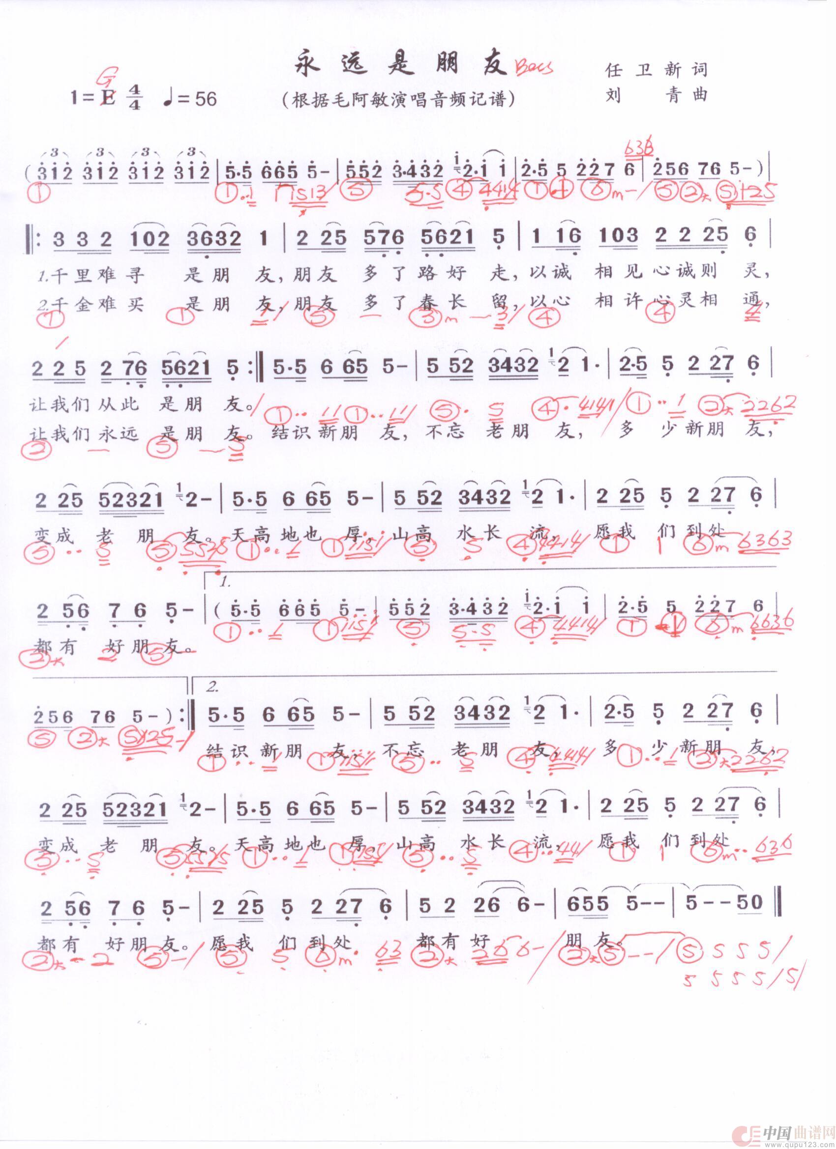 贝斯谱Y(1)_原文件名:永远是朋友 001.jpg